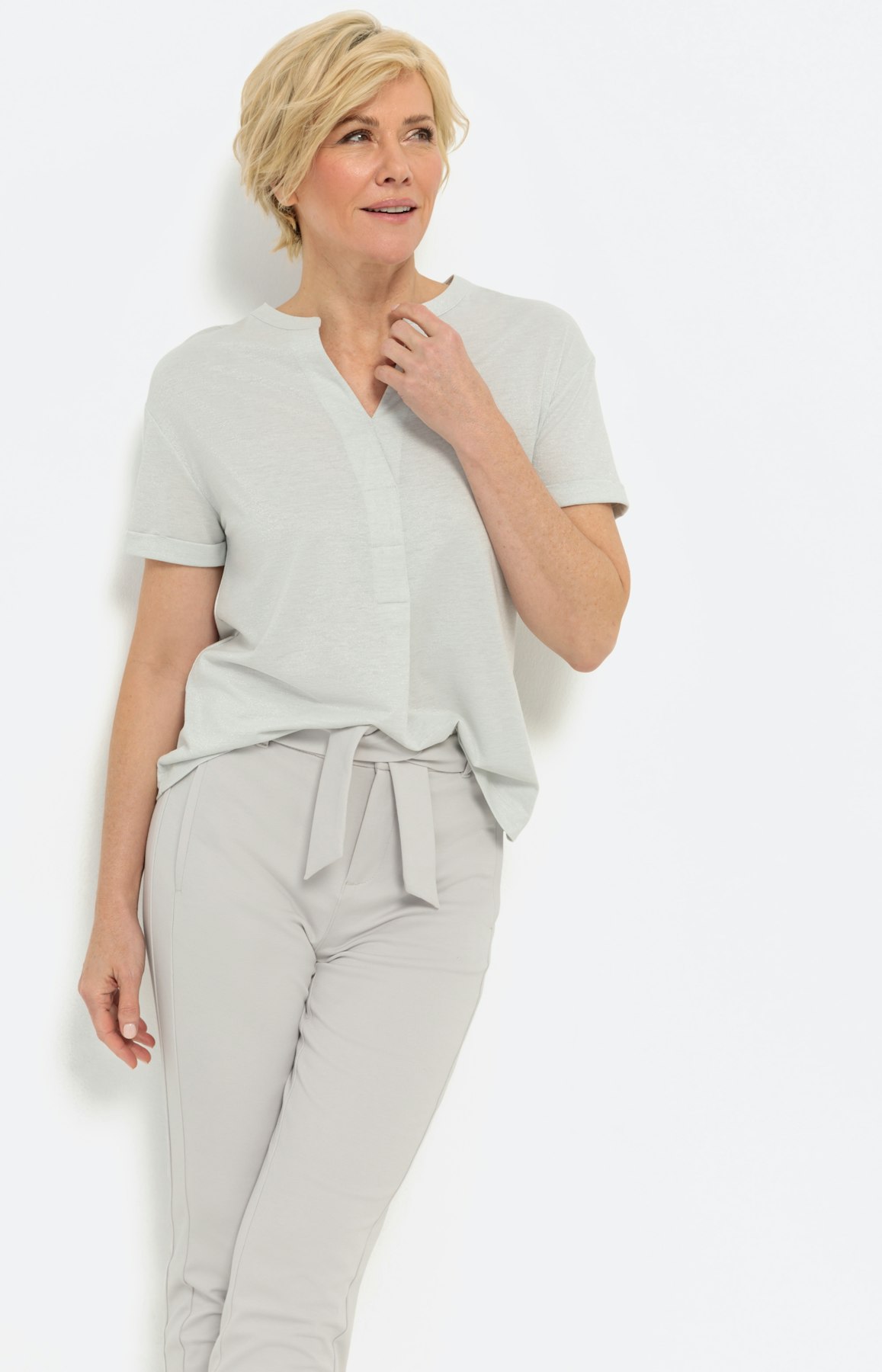 Shirt met korte mouwen en glittereffect