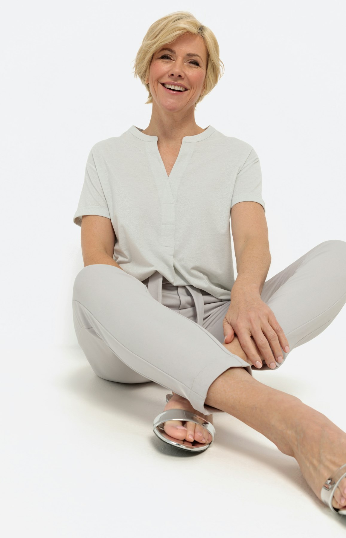 Shirt met korte mouwen en glittereffect