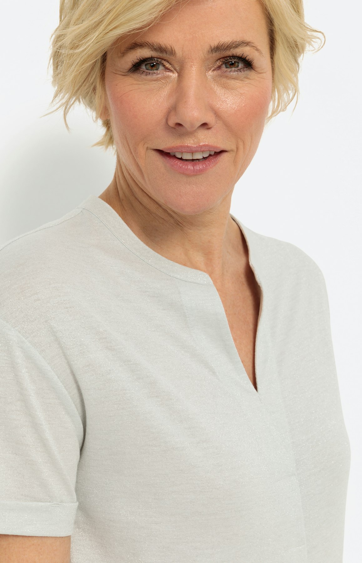 Shirt met korte mouwen en glittereffect