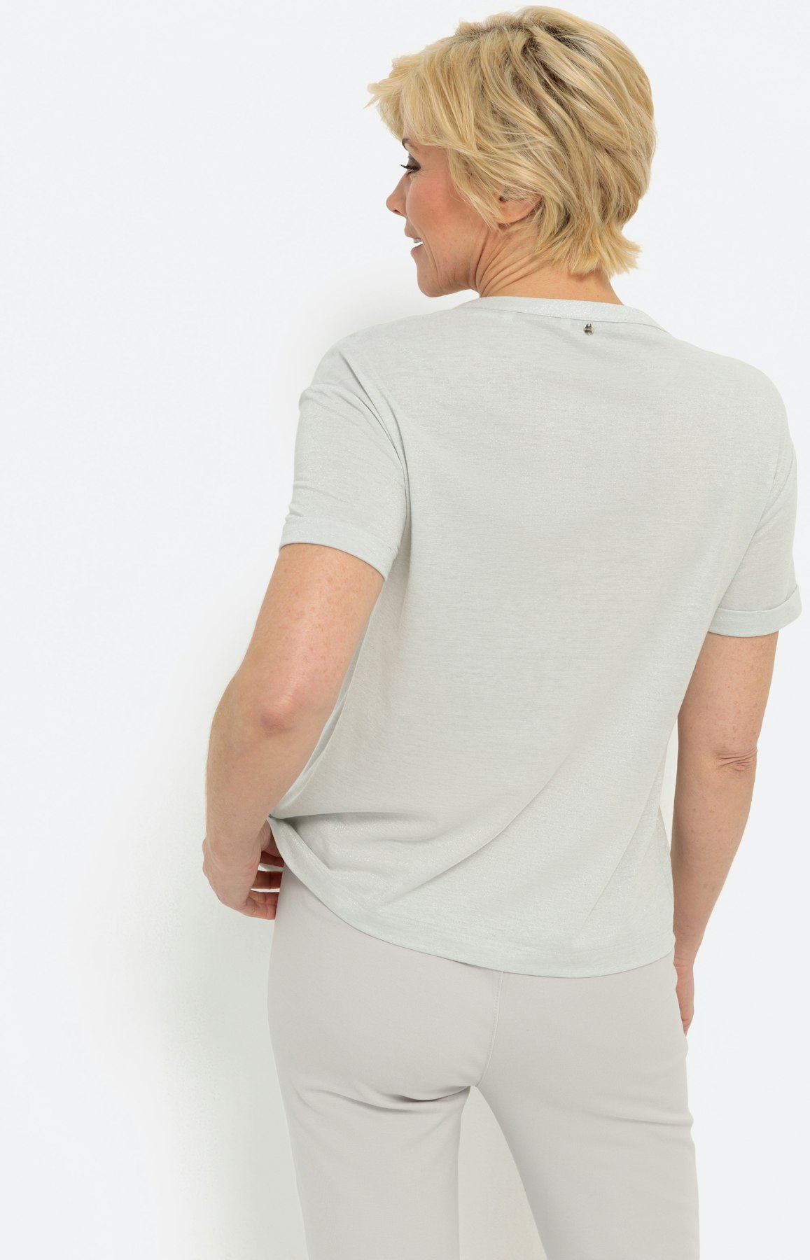 Shirt met korte mouwen en glittereffect