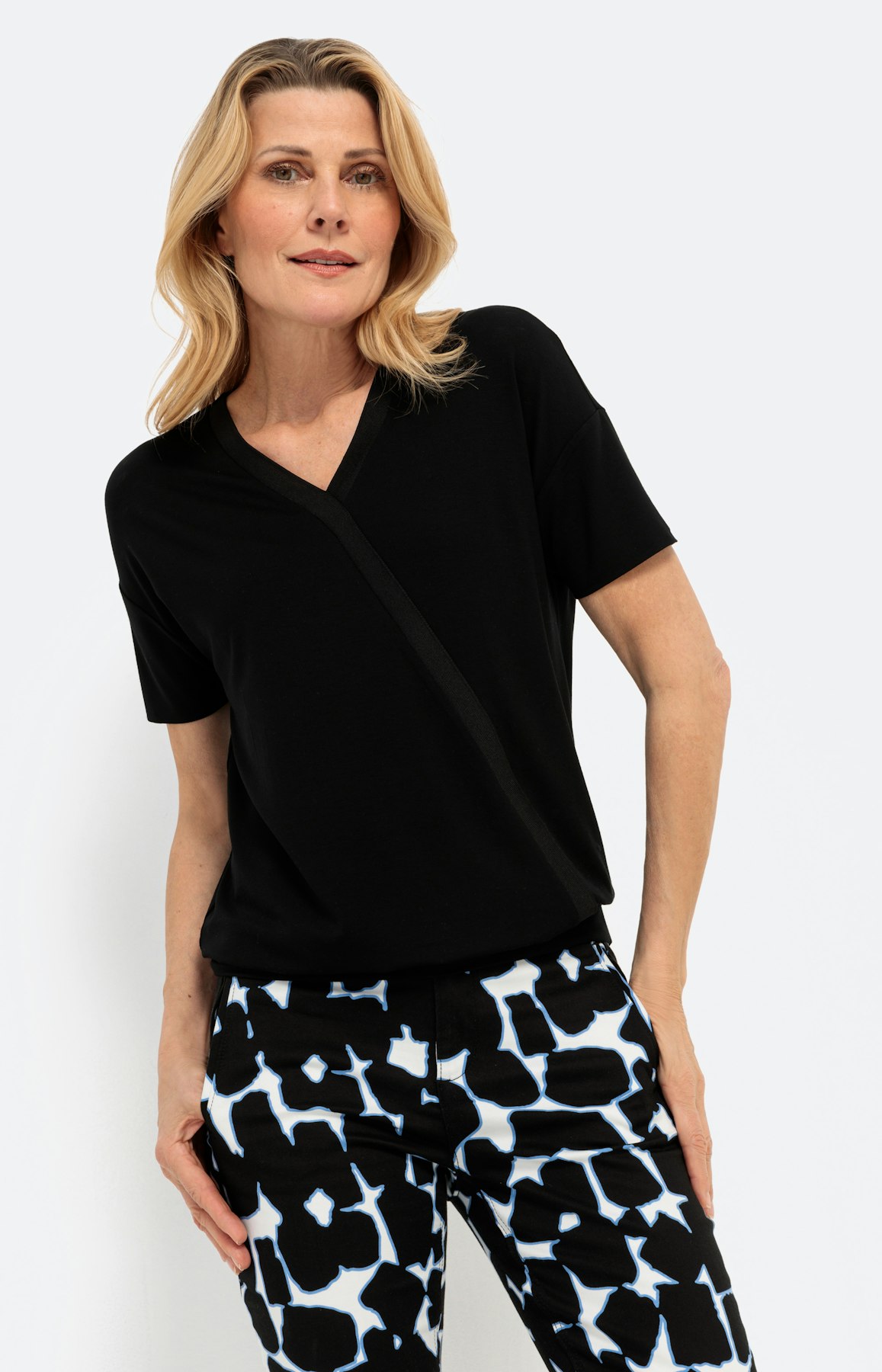 T-Shirt mit Kurzarm in Wickeloptik