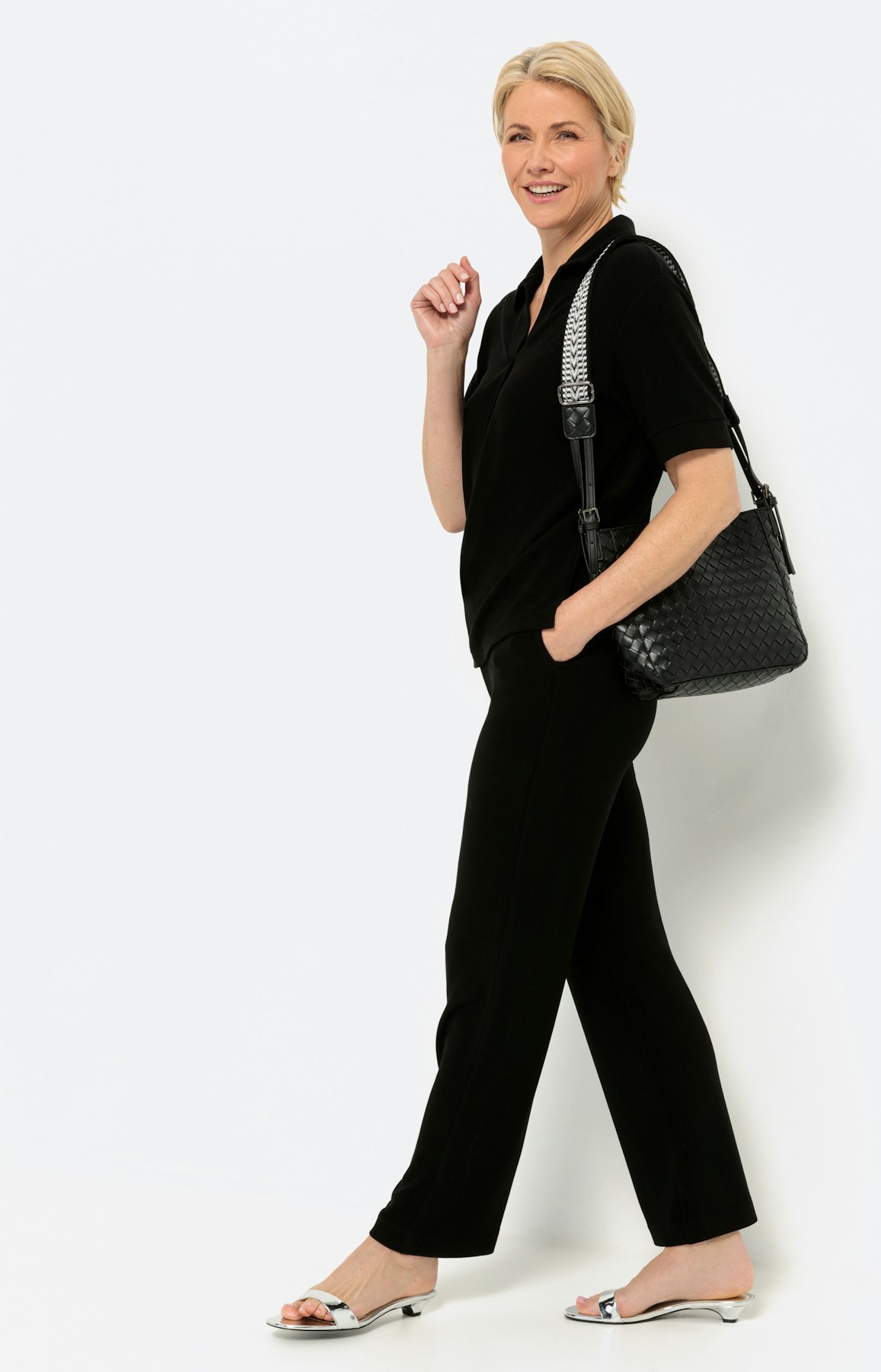 Poloshirt met korte mouwen en een V-hals