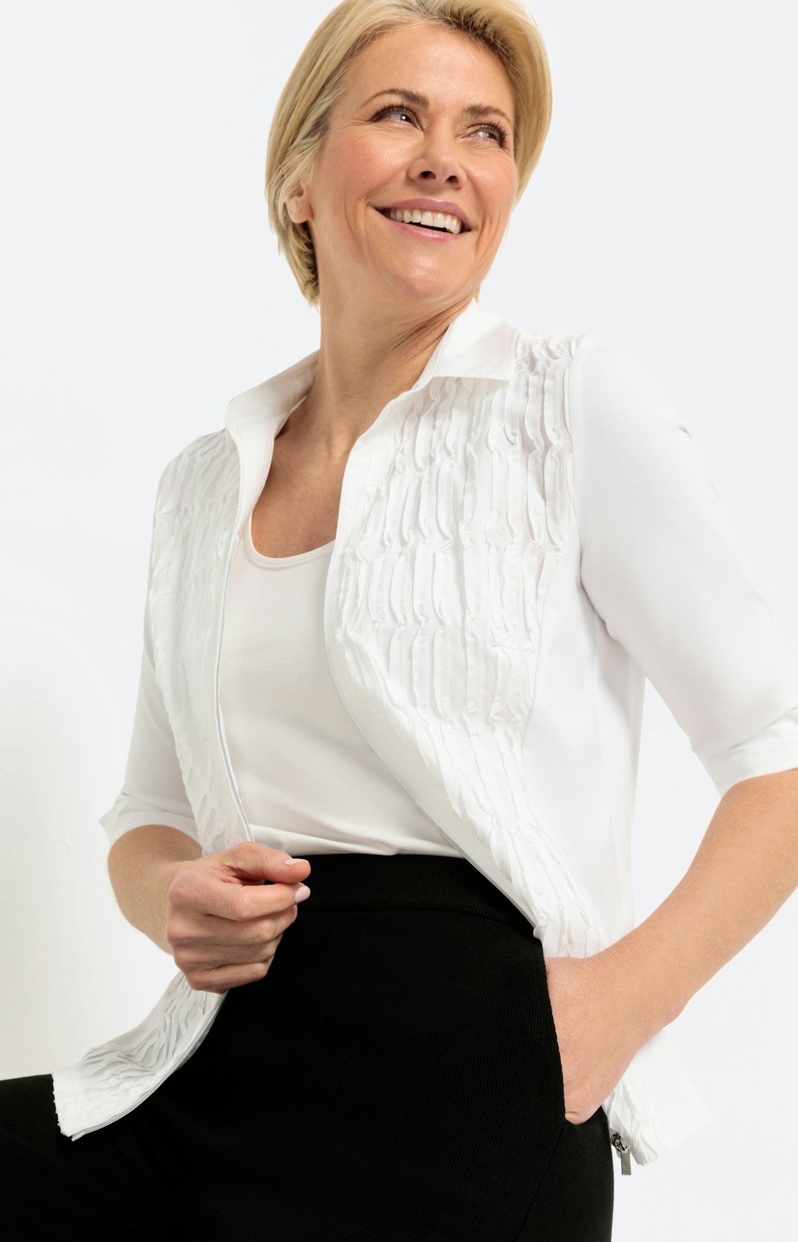 Wijde broek van aangename sweatstof