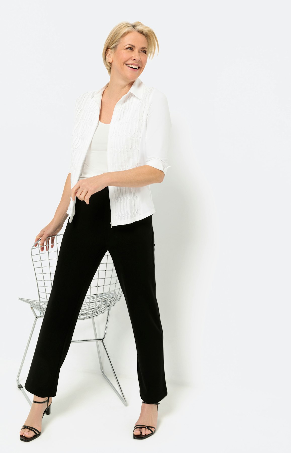 Wijde broek van aangename sweatstof