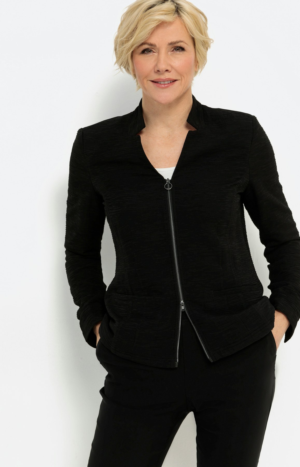 Sportieve blazer met golfstructuur