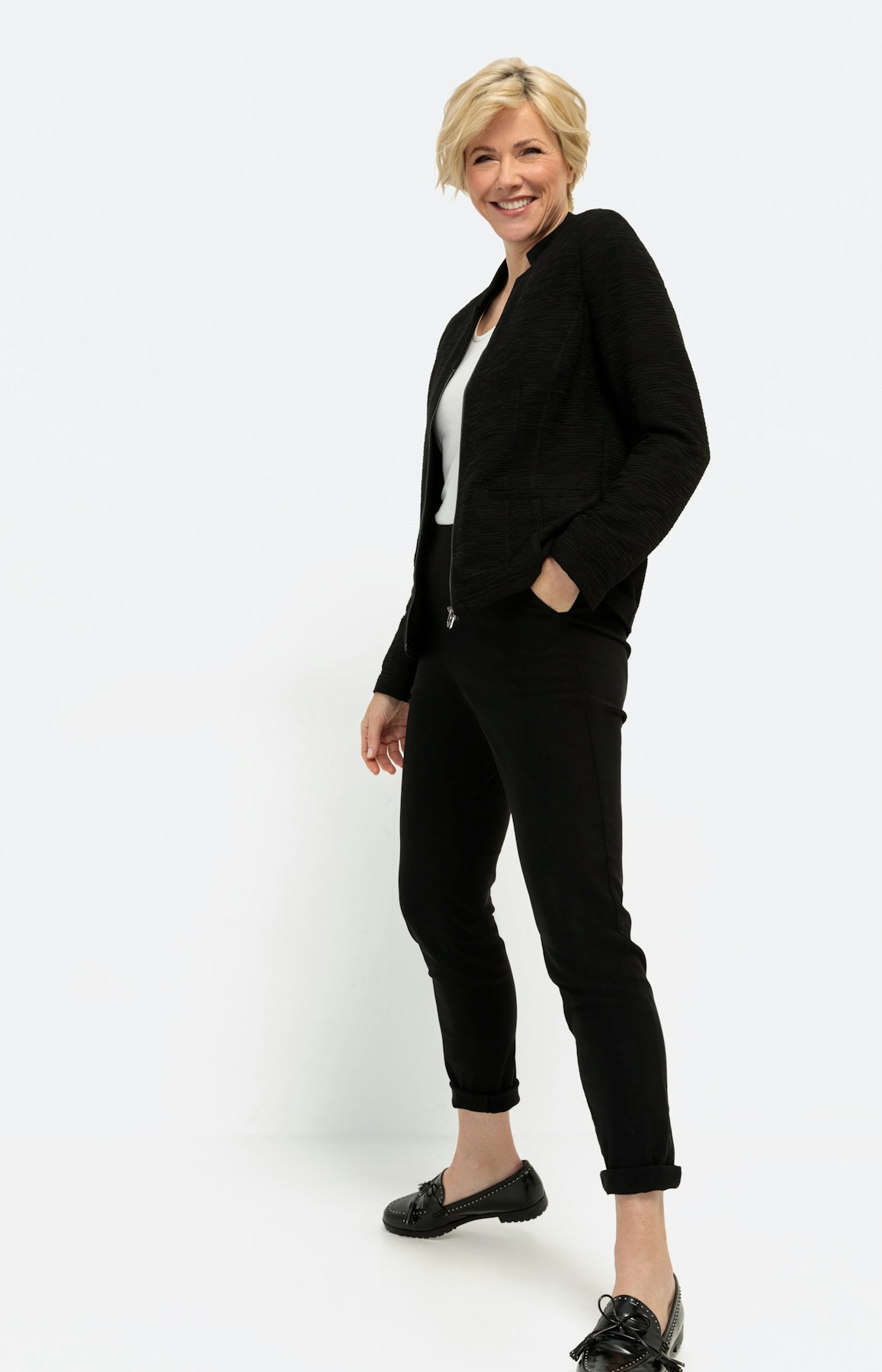 Sportieve blazer met golfstructuur