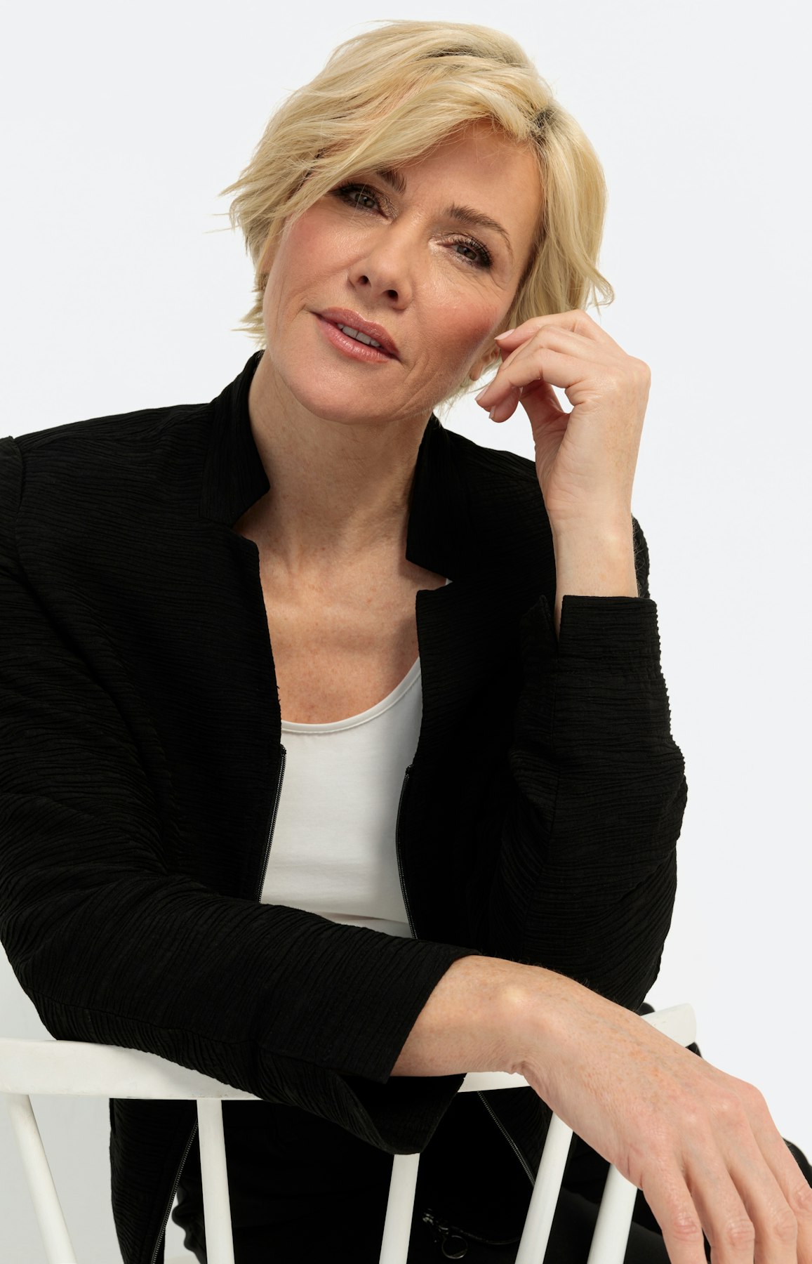 Sportieve blazer met golfstructuur