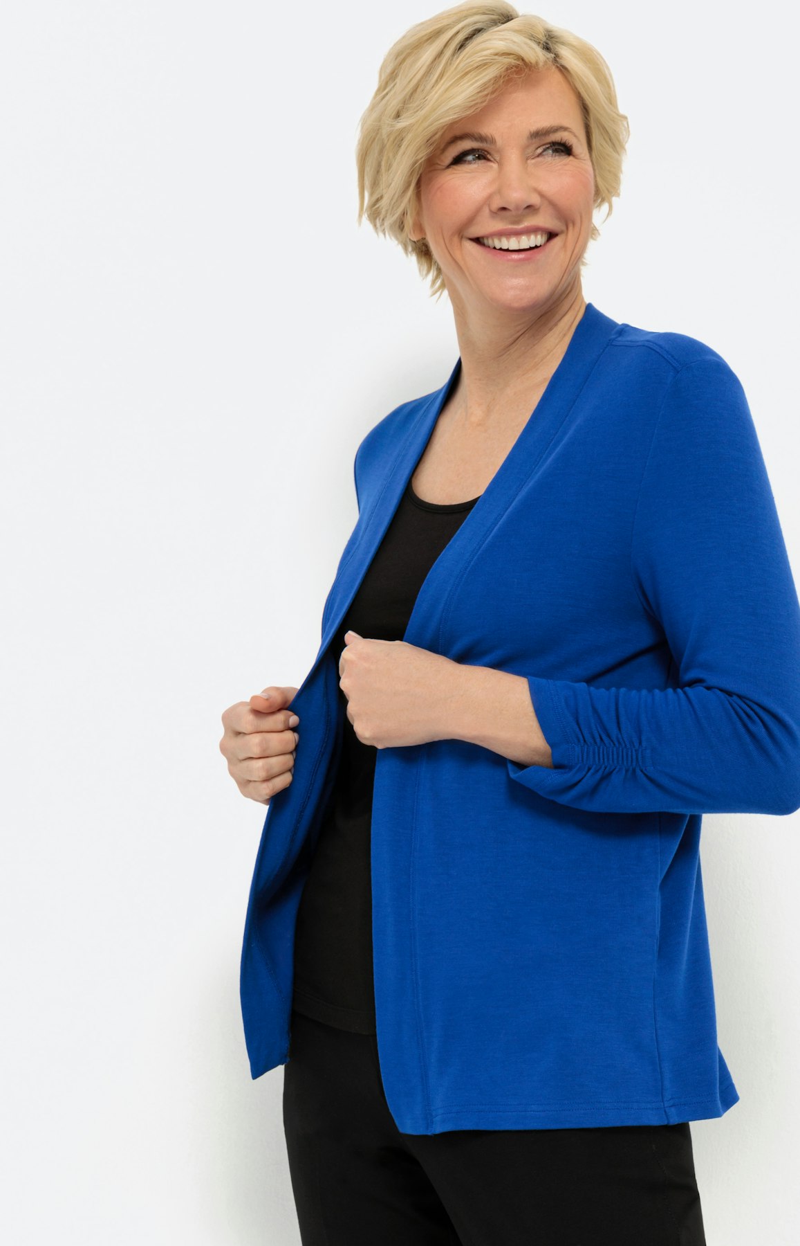 Leichter Cardigan mit 7/8 Arm, blau