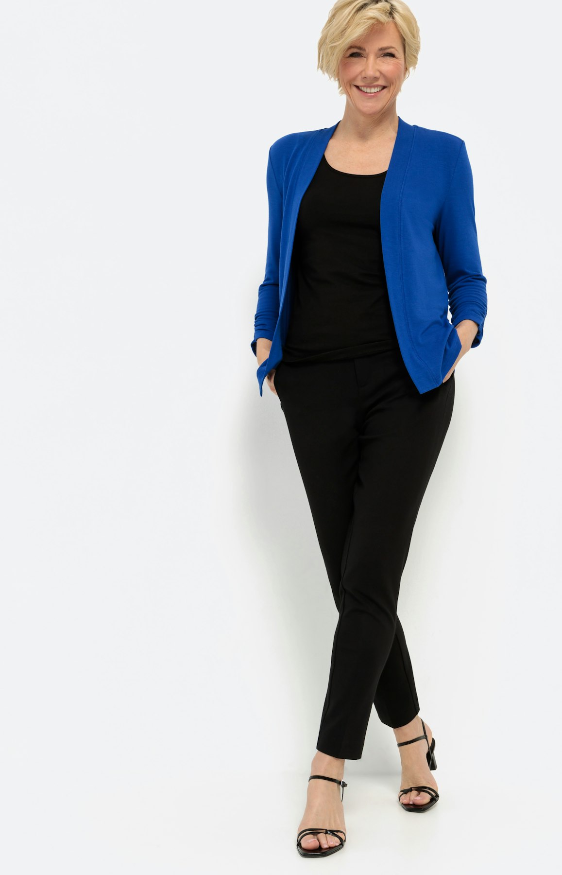 Leichter Cardigan mit 7/8 Arm, blau