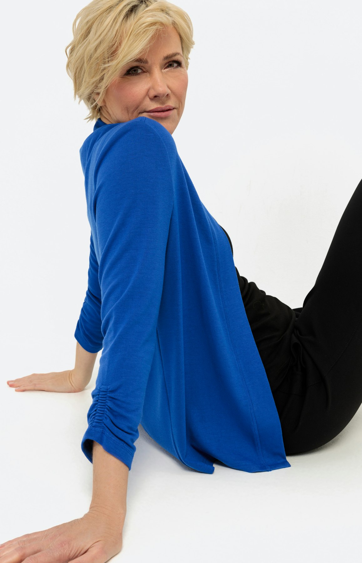 Leichter Cardigan mit 7/8 Arm, blau