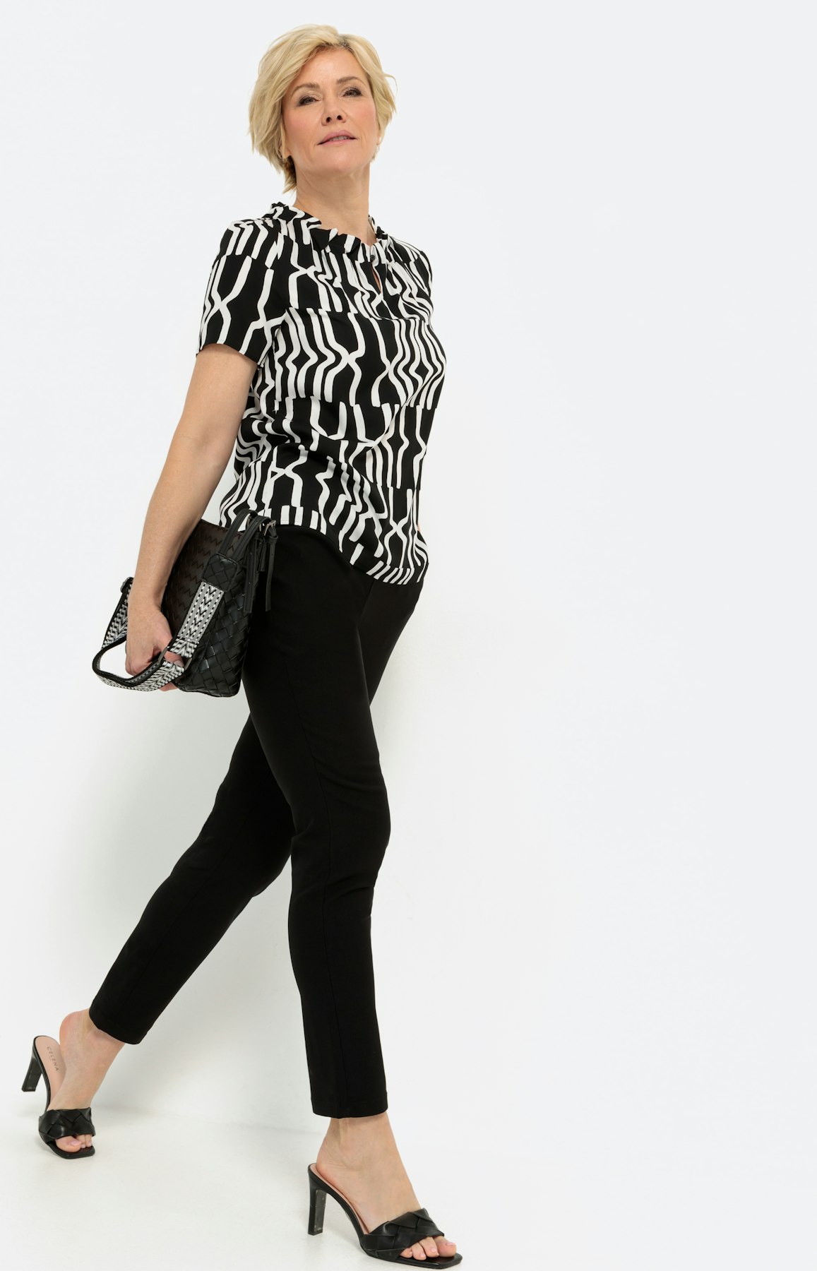 Blouse met korte mouwen en print