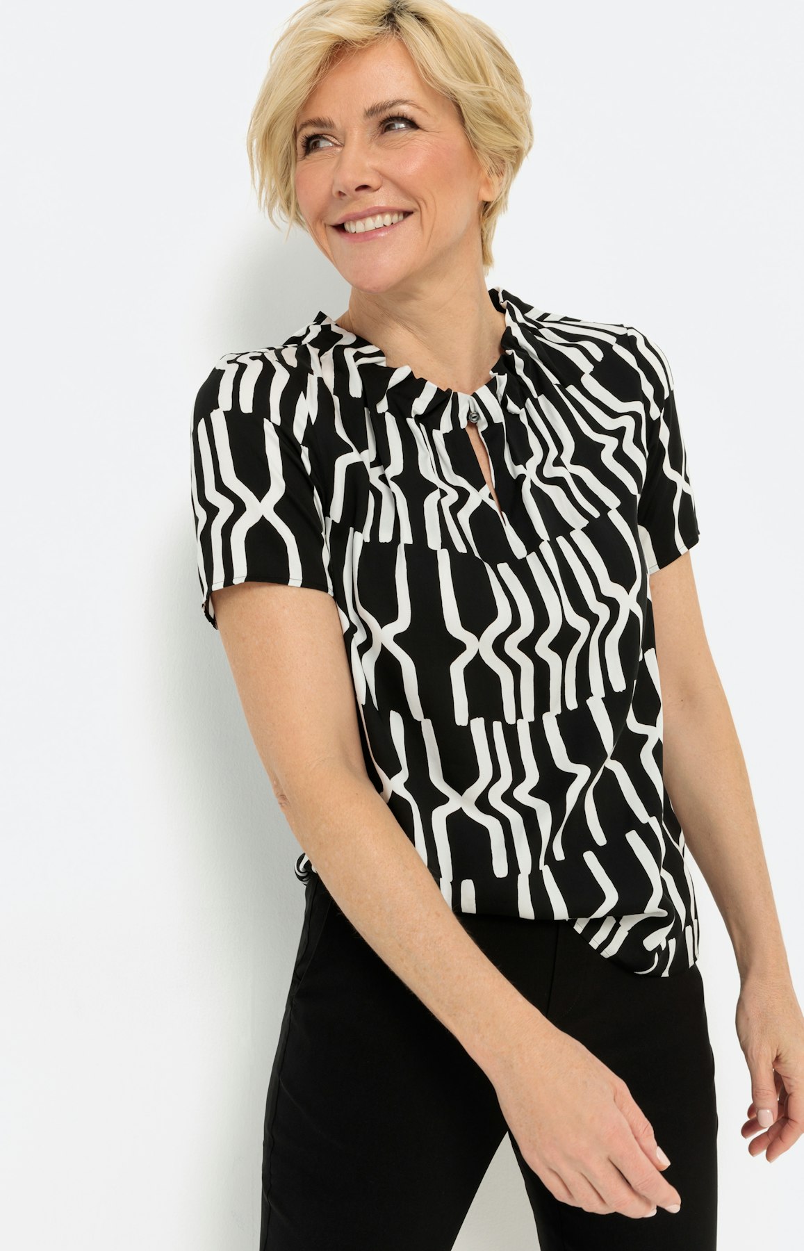 Blouse met korte mouwen en print