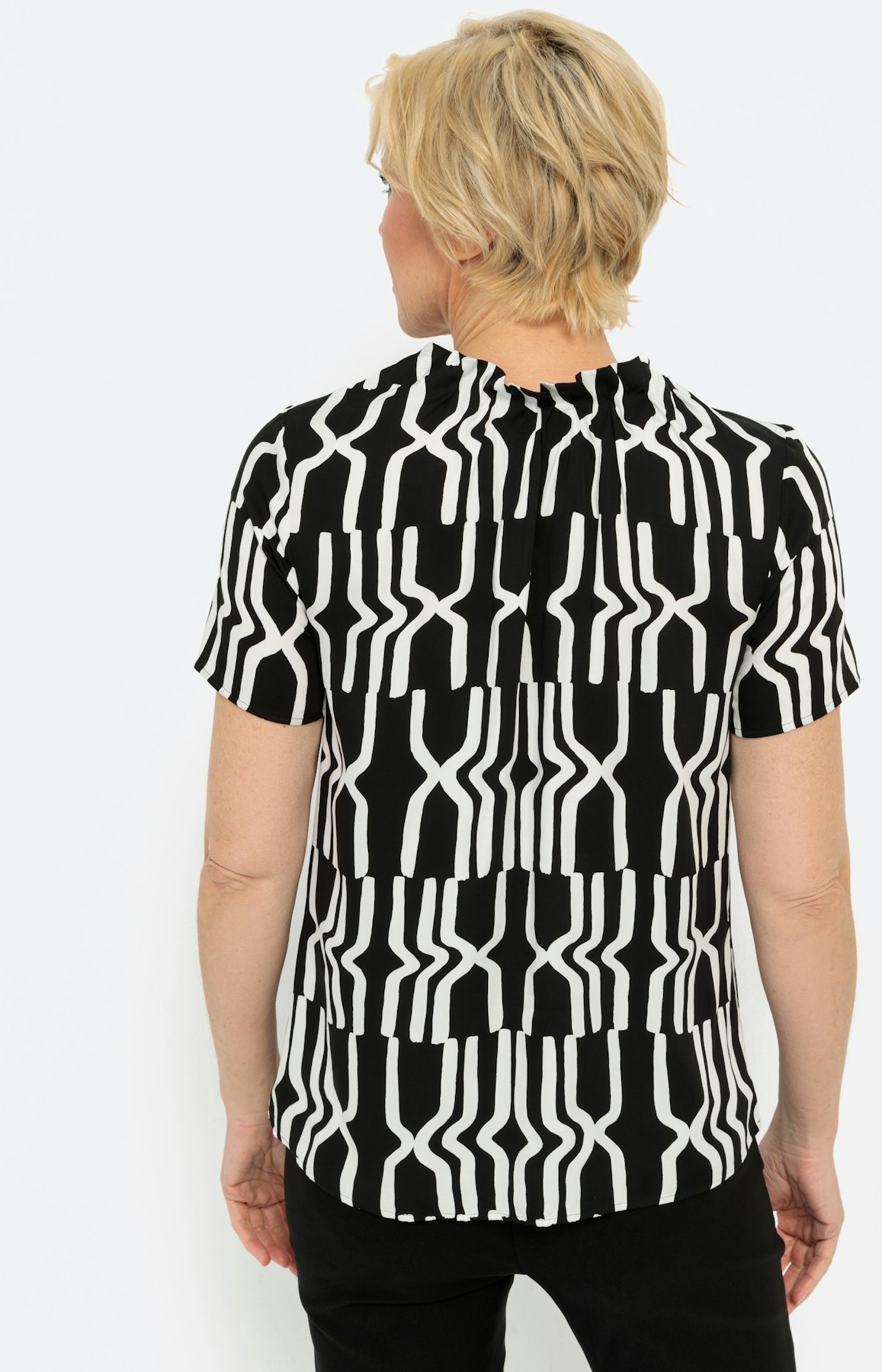 Blouse met korte mouwen en print