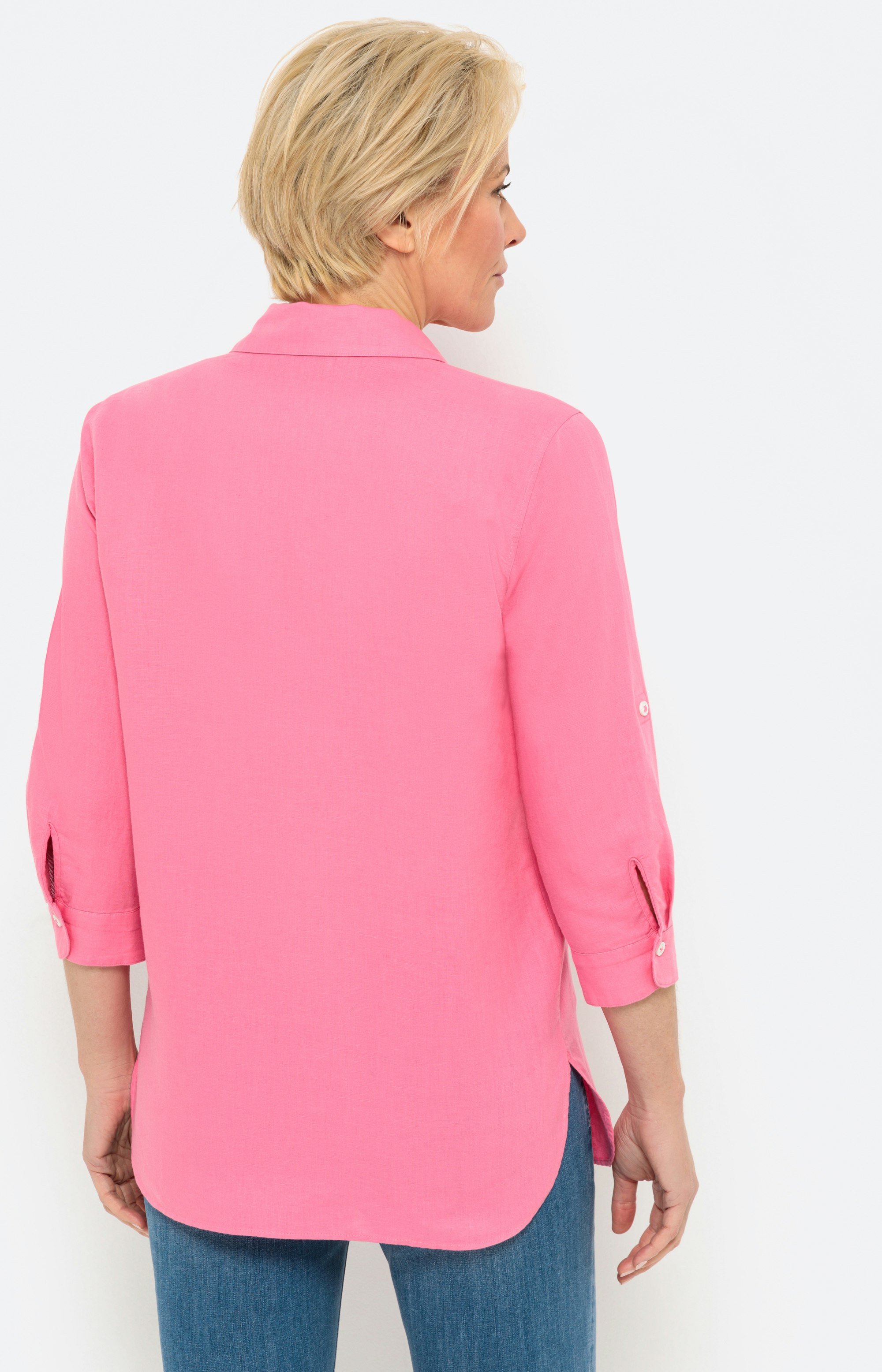 Langärmlige Bluse aus Leinen mit Krempelfunktion – Bonita