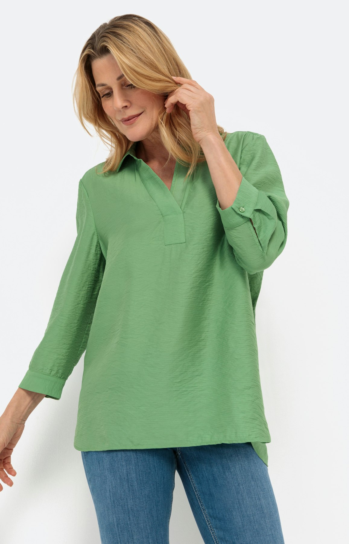 Gestructureerde blouse met 3/4-mouwen