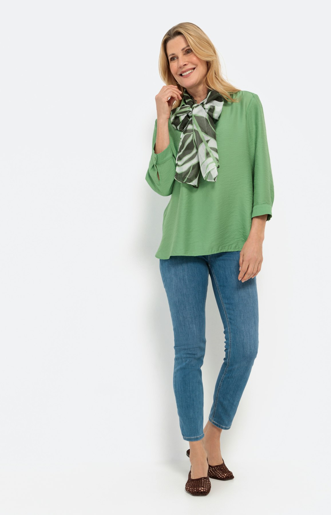 Gestructureerde blouse met 3/4-mouwen