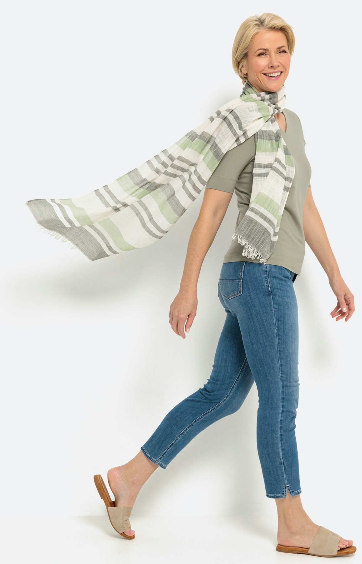 Gestreifter Schal aus Baumwolle