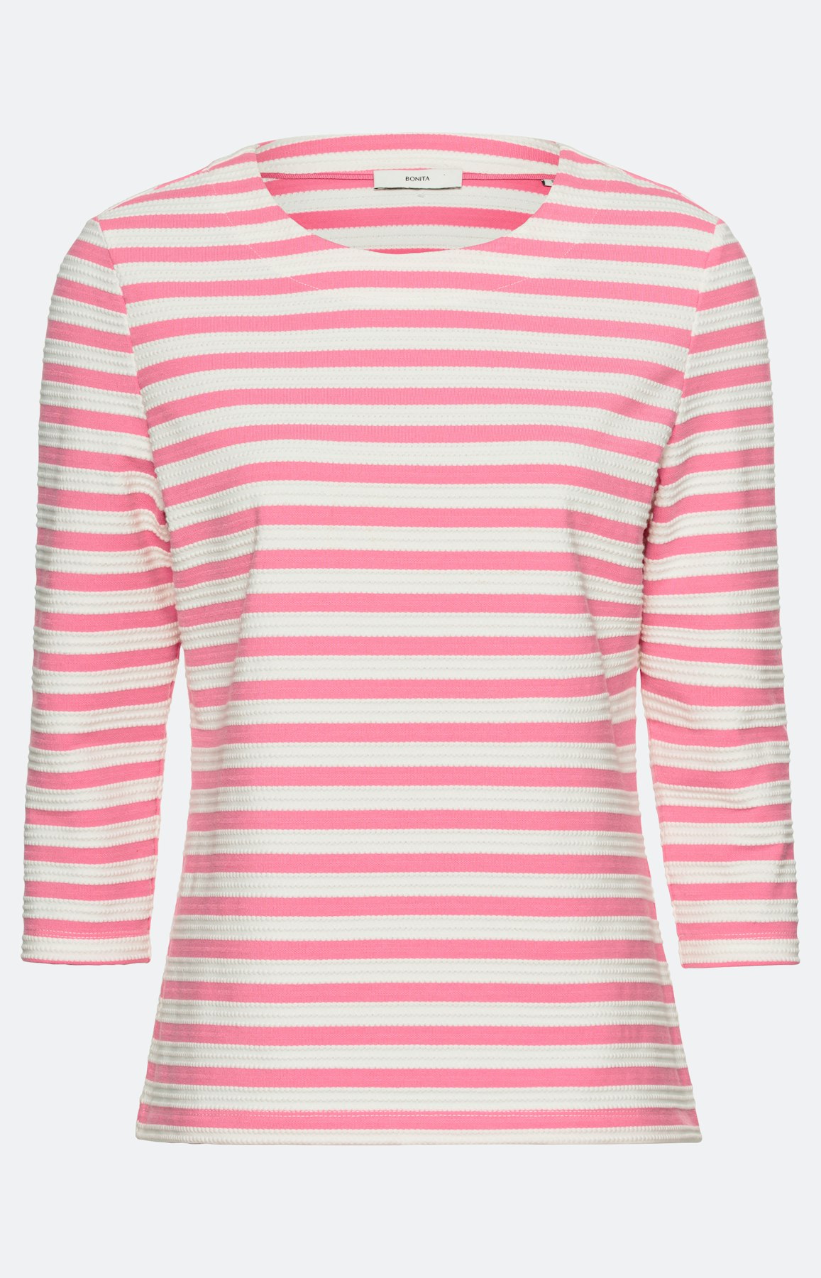 Streifen Sweatshirt mit Struktur, pink