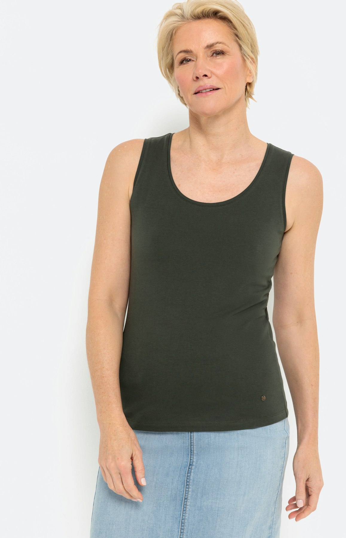 Basic top, bio cotton, uni olive