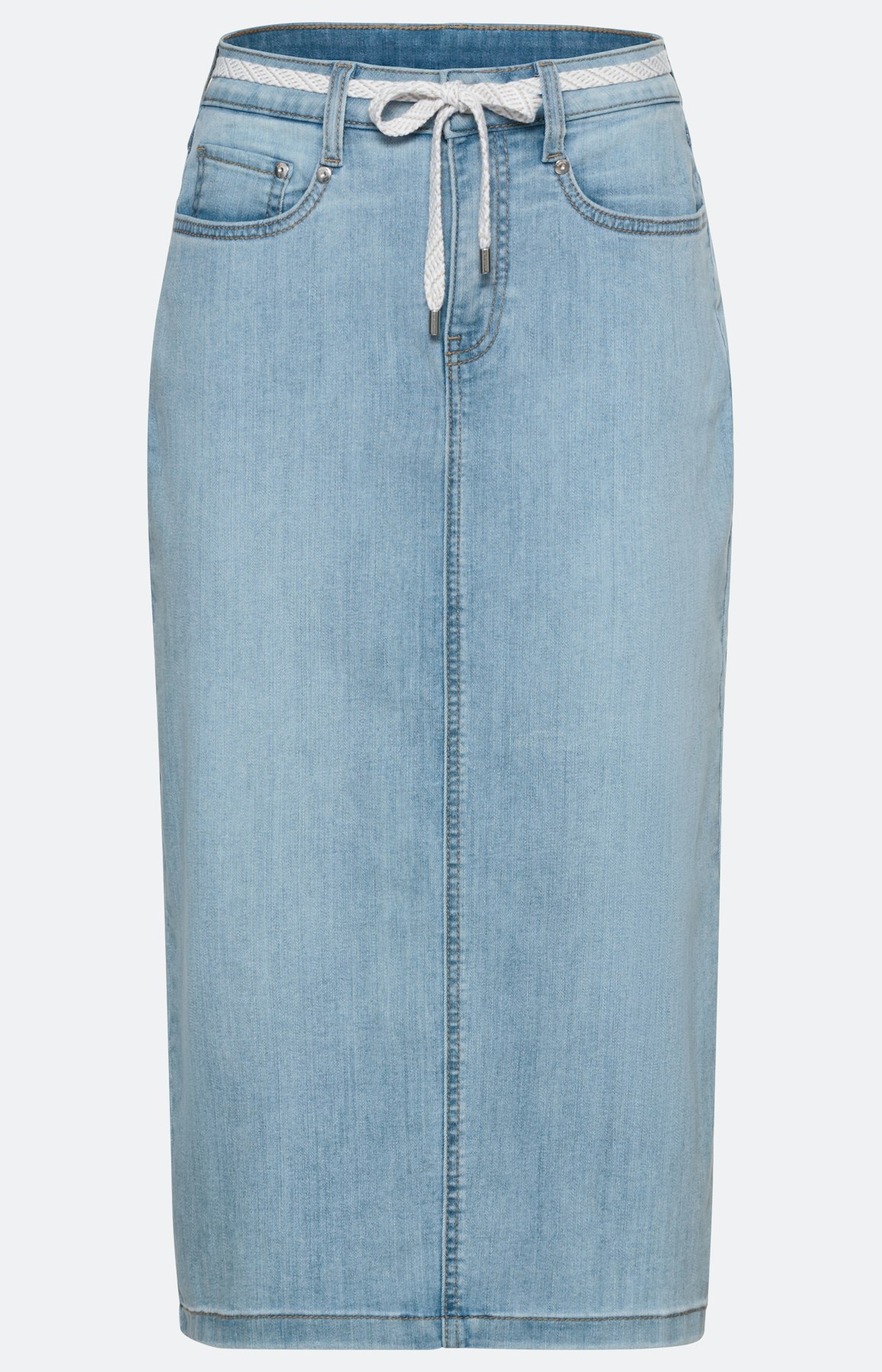 Midi jeansrok, bleached
