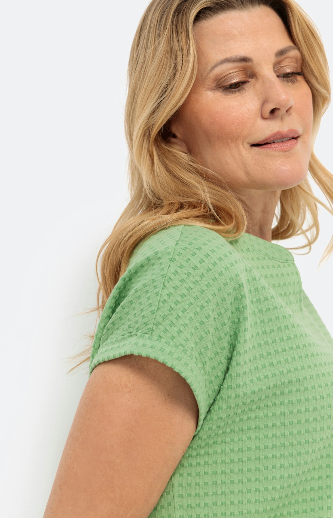 Shirt uni met structuur, groen