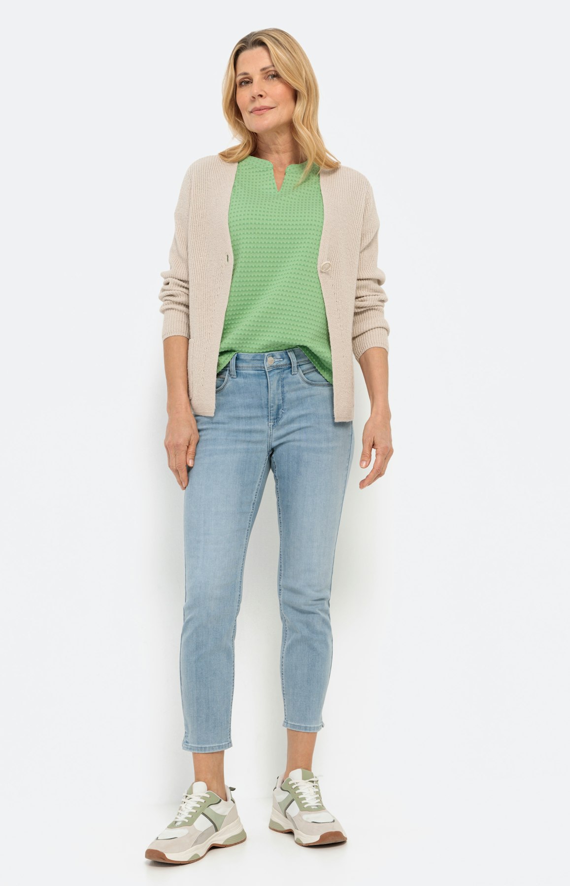 Shirt uni met structuur, groen