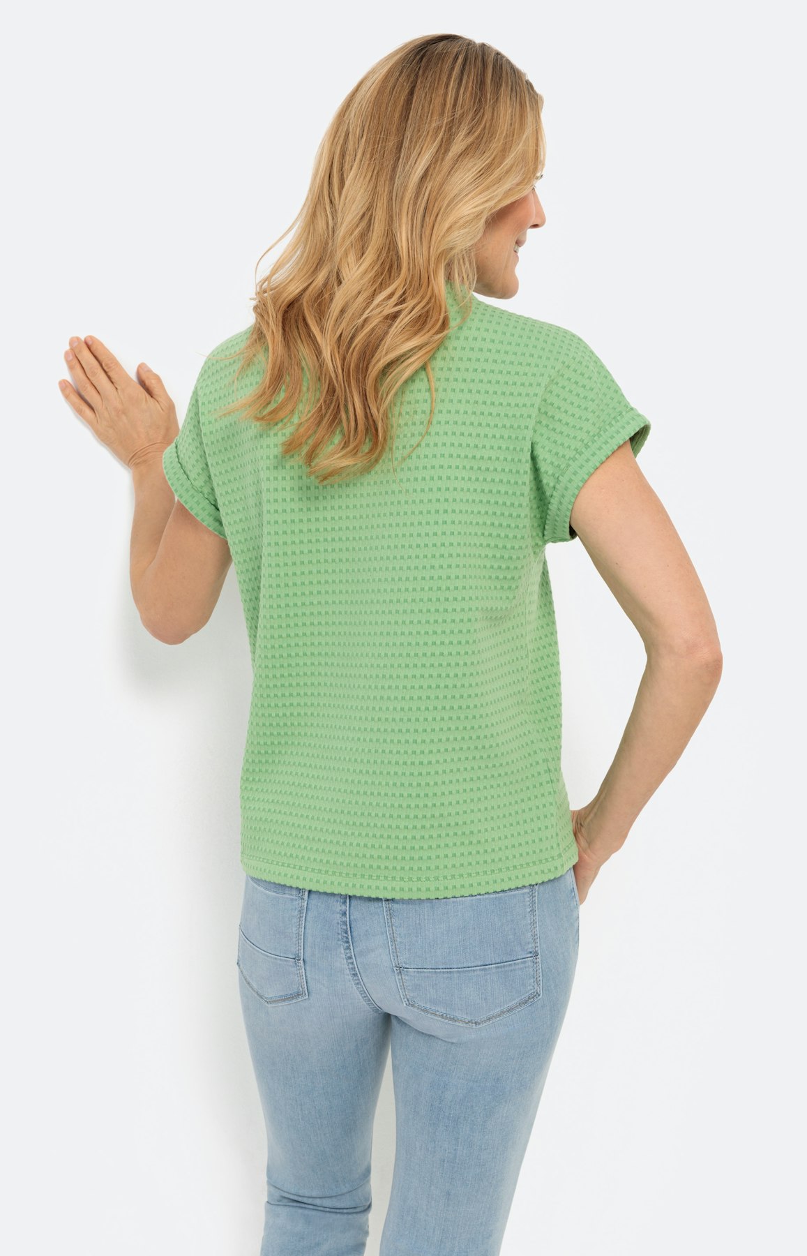 Shirt uni met structuur, groen
