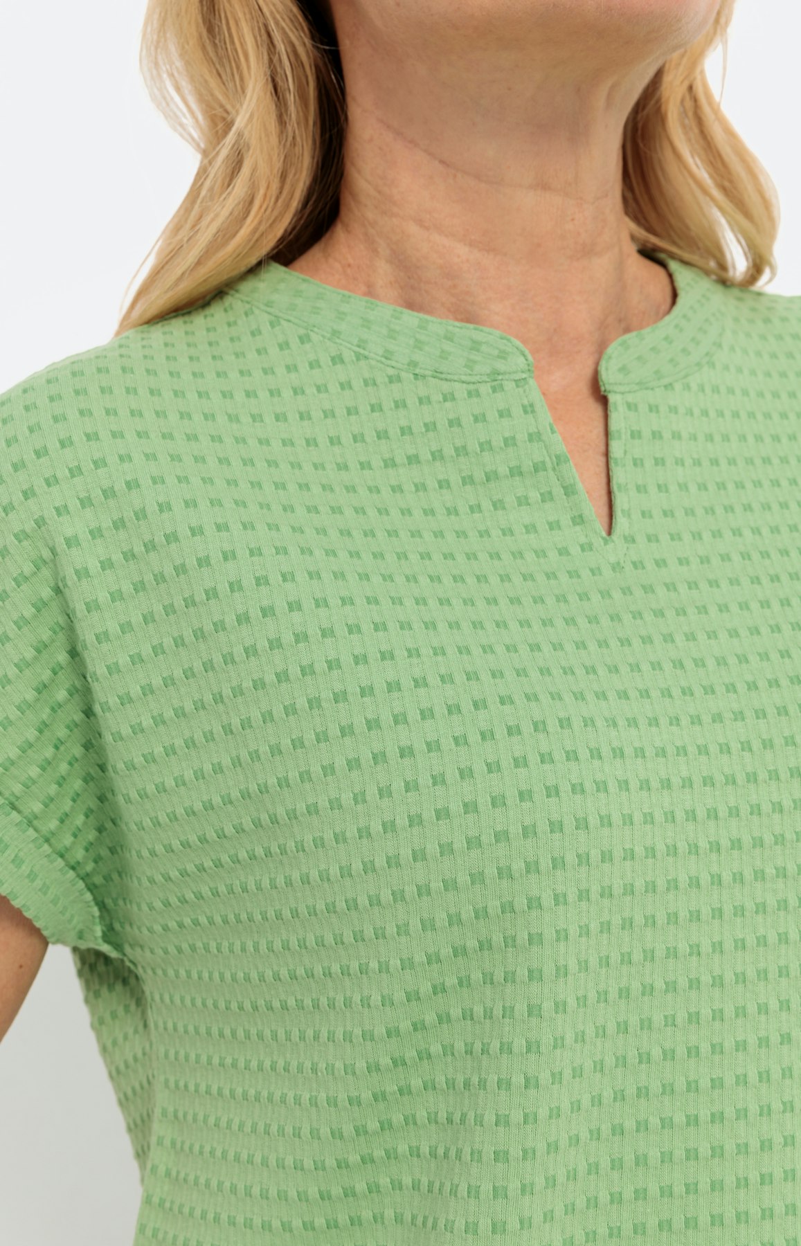 Shirt uni met structuur, groen
