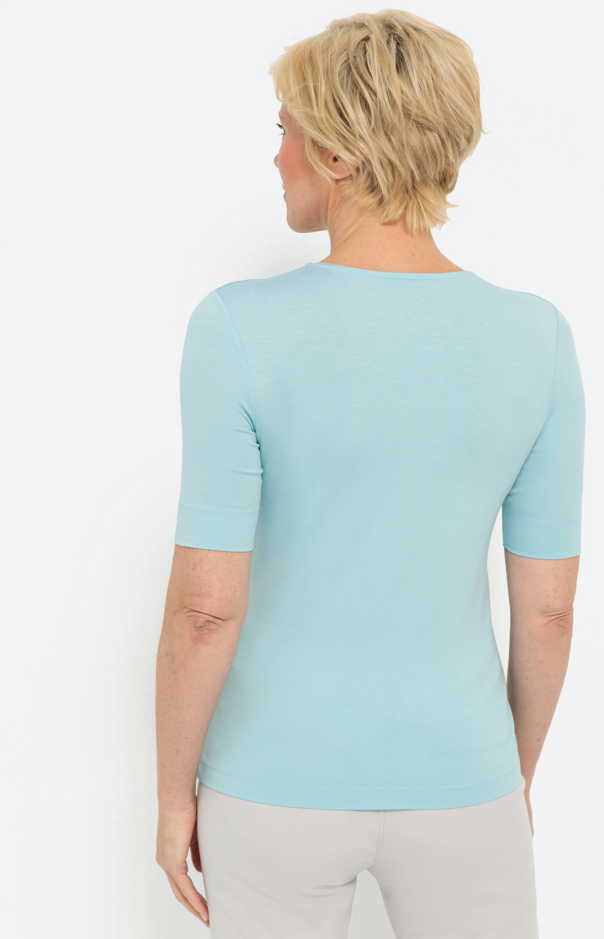 Chemisier/blouse Orsay Turquoise Taille XL, Manches Courtes, En Polyester/élasthanne - Occasion