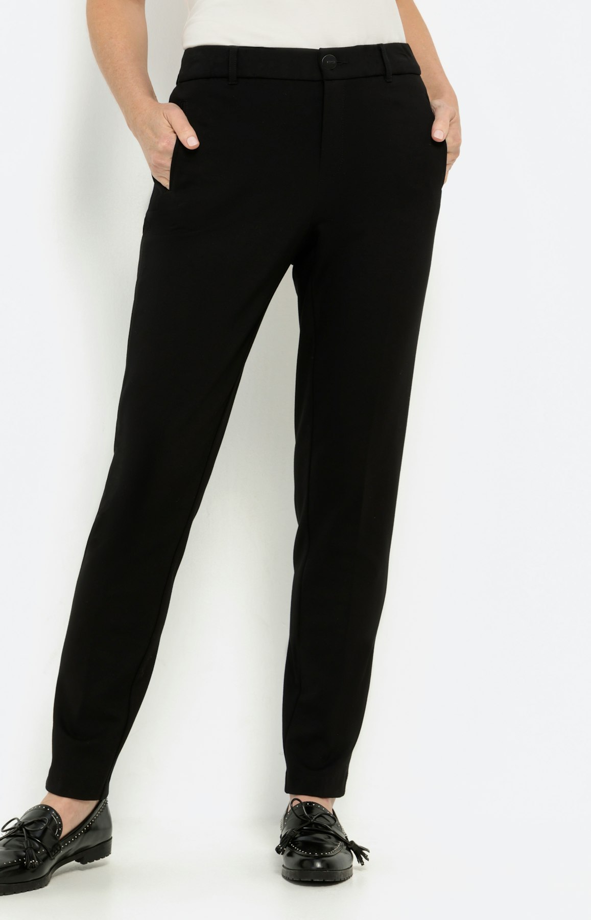 Jersey cigarette broek, zwart