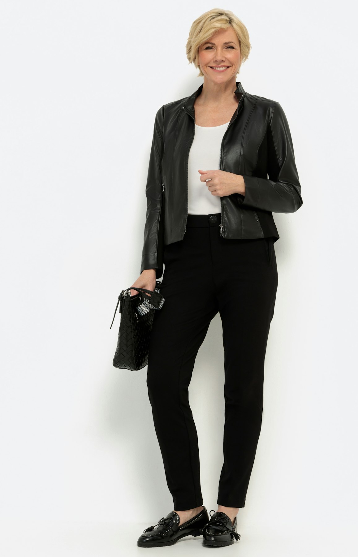 Jersey cigarette broek, zwart