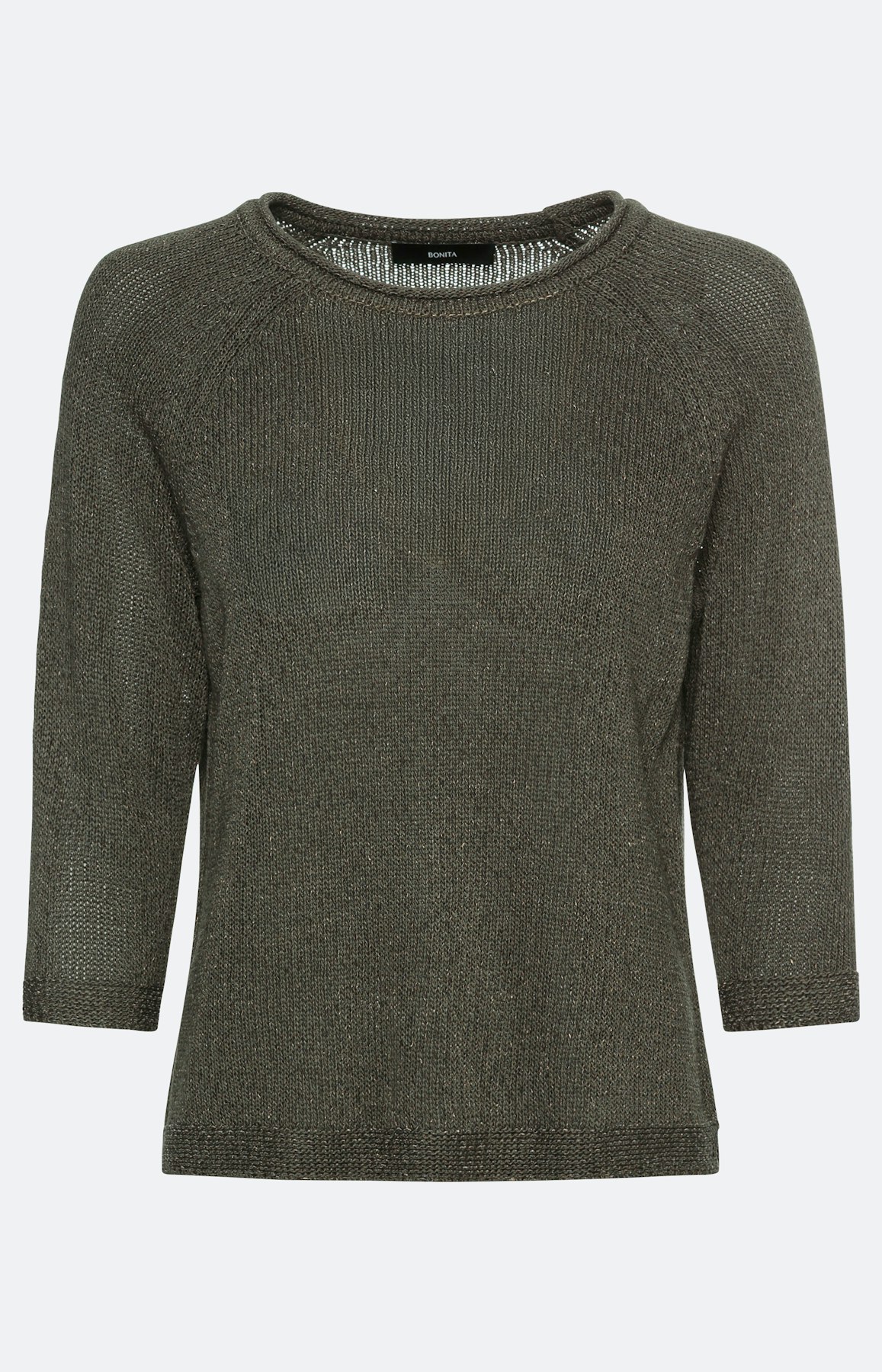 Pullover mit 3/4-Raglanärmel, uni khaki