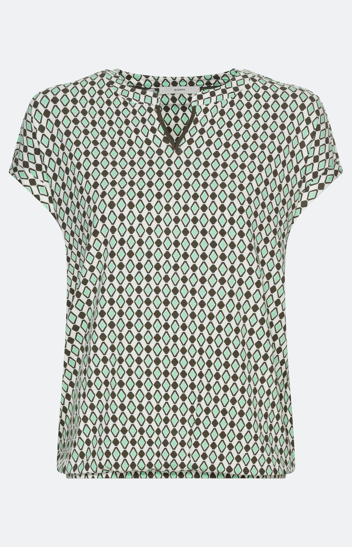 T-shirt met minimal-motief, khaki groen