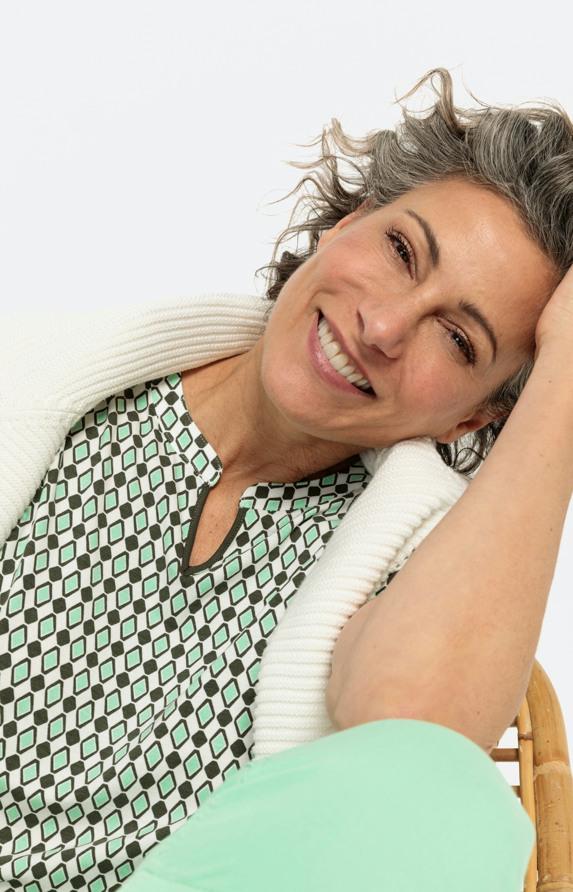 T-shirt met minimal-motief, khaki groen