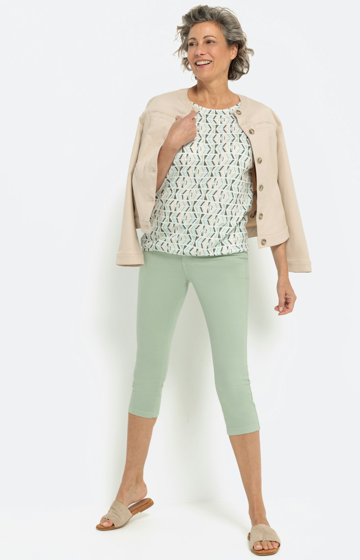 T-shirt met allover print, groen