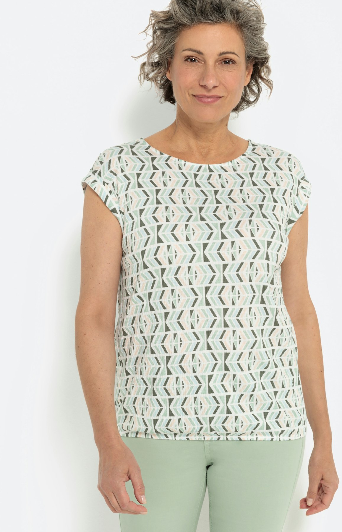 T-shirt met allover print, groen