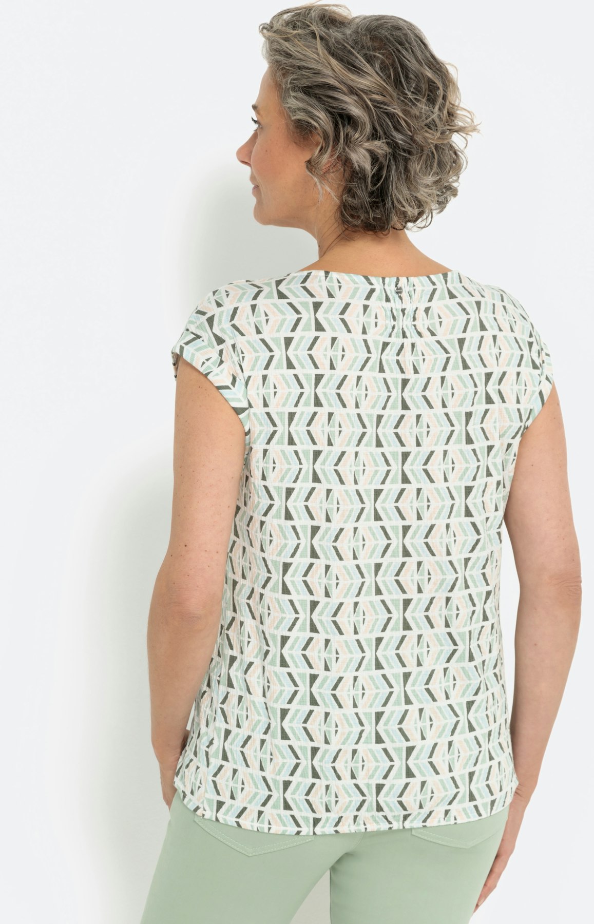 T-shirt met allover print, groen