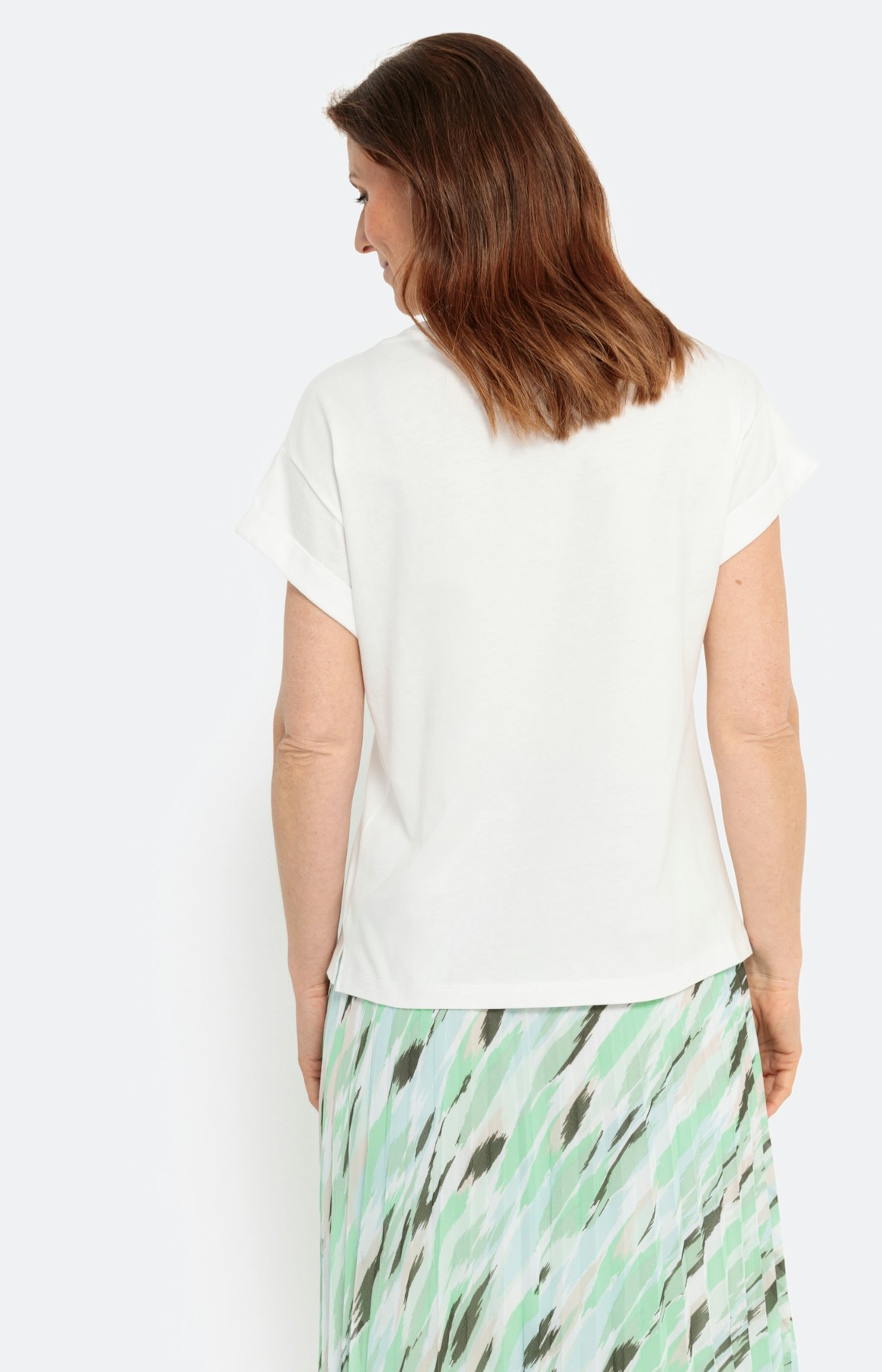 T-Shirt mit Frontprint, Cotton, weiß