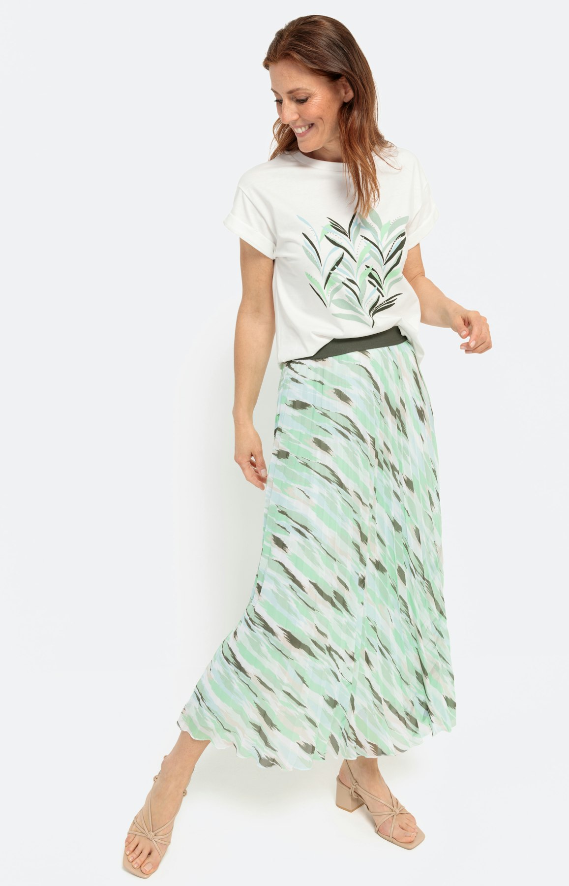 T-Shirt mit Frontprint, Cotton, weiß