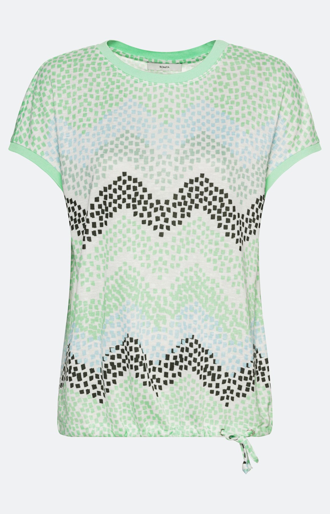 Gedessineerd shirt met koord in de zoom