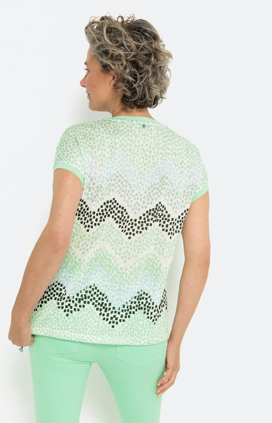 Gedessineerd shirt met koord in de zoom