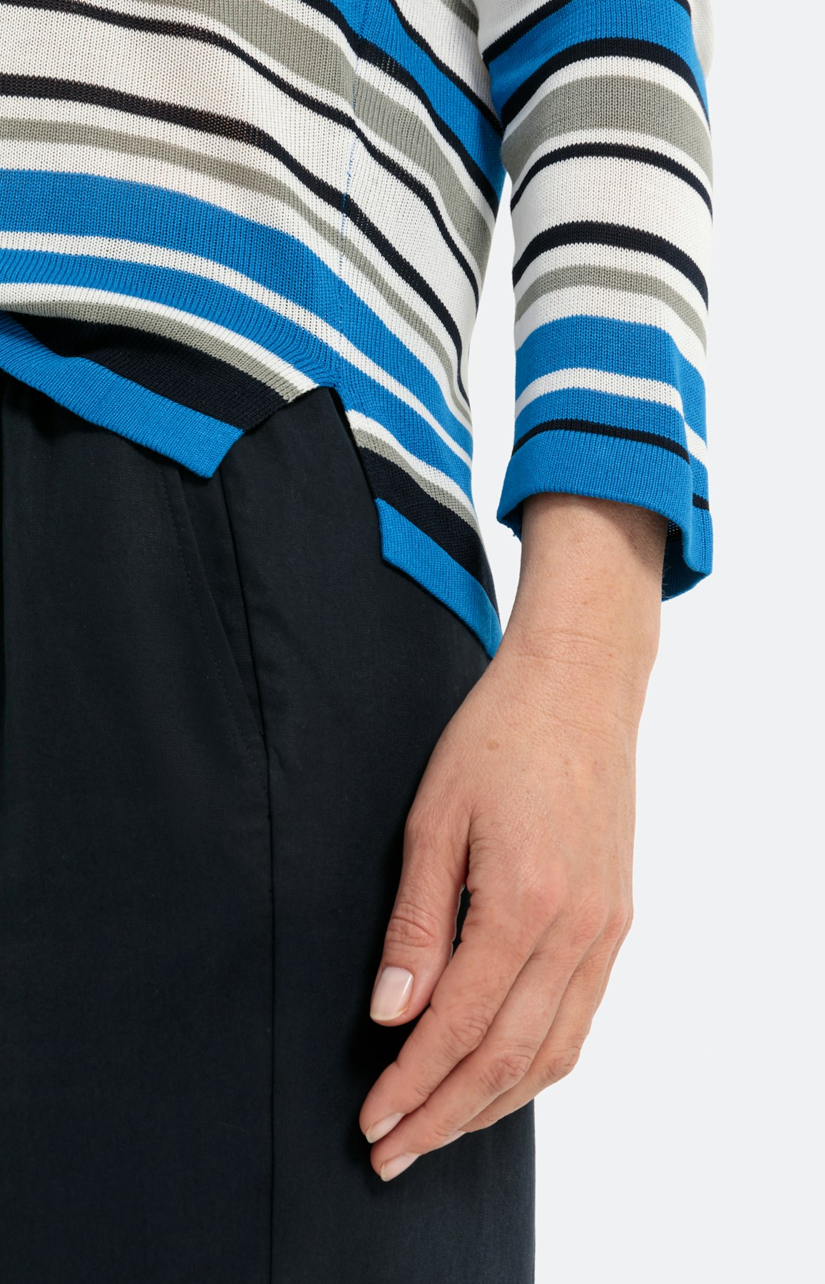 Pullover mit Streifen, blau weiß