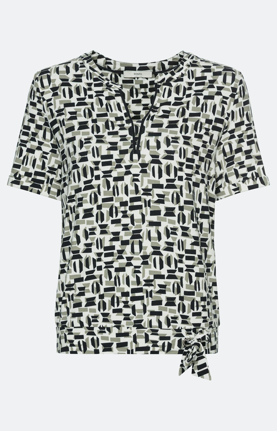 T-shirt met korte mouwen en knoopdetail