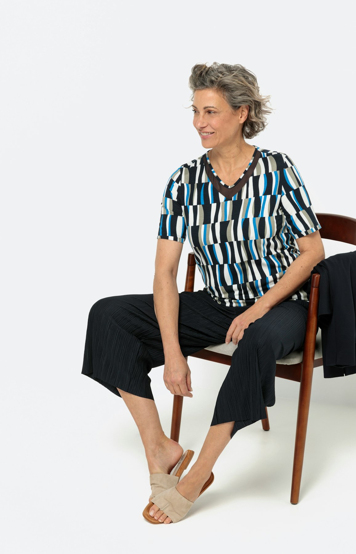 Shirt met korte mouwen en meshinzet