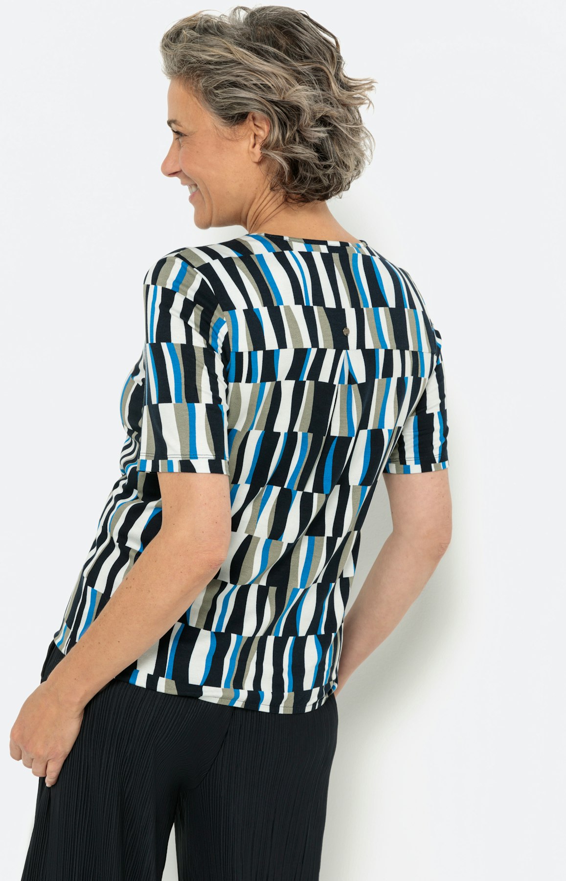 Shirt met korte mouwen en meshinzet