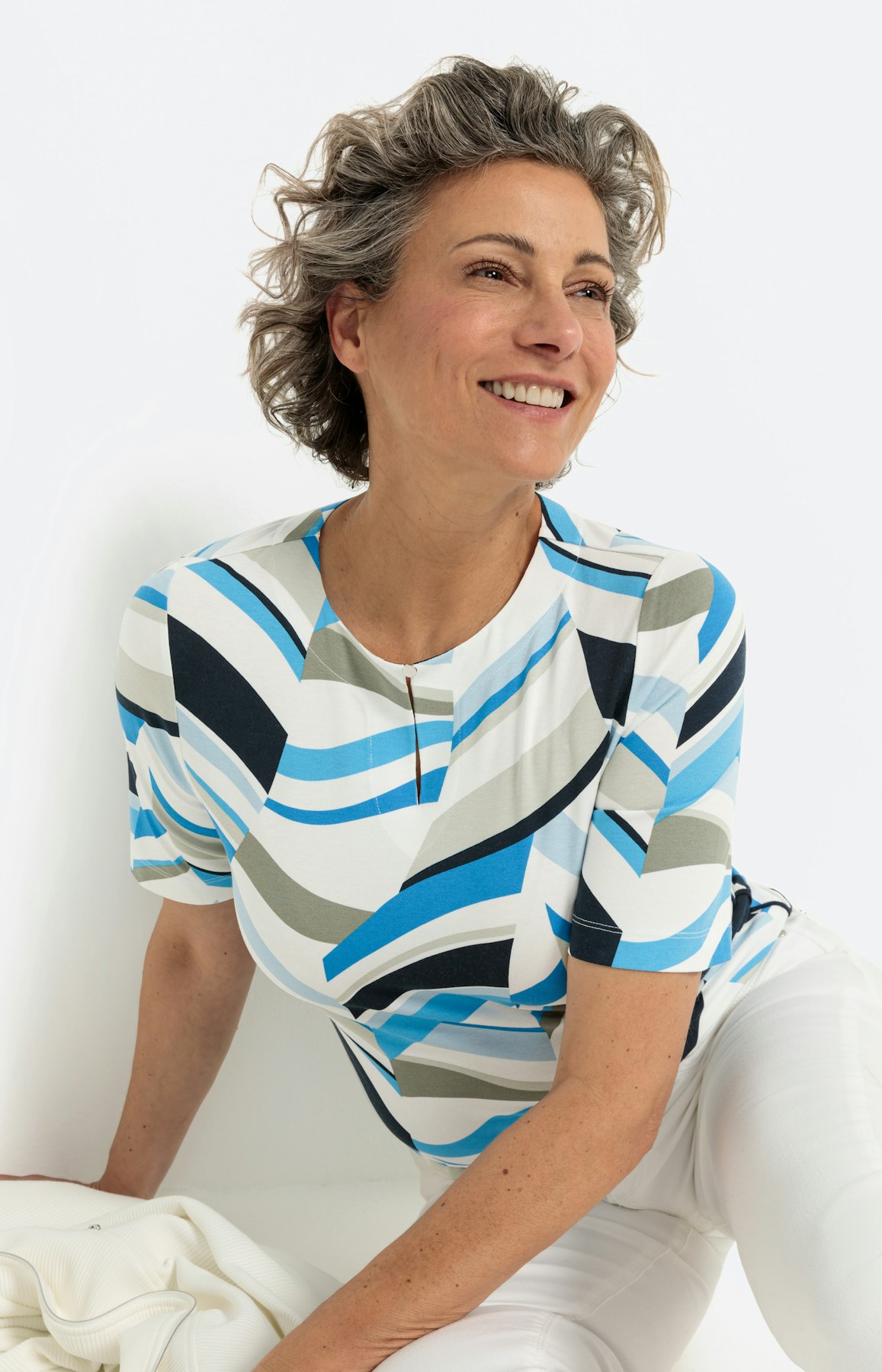 Gestreept shirt met korte mouwen