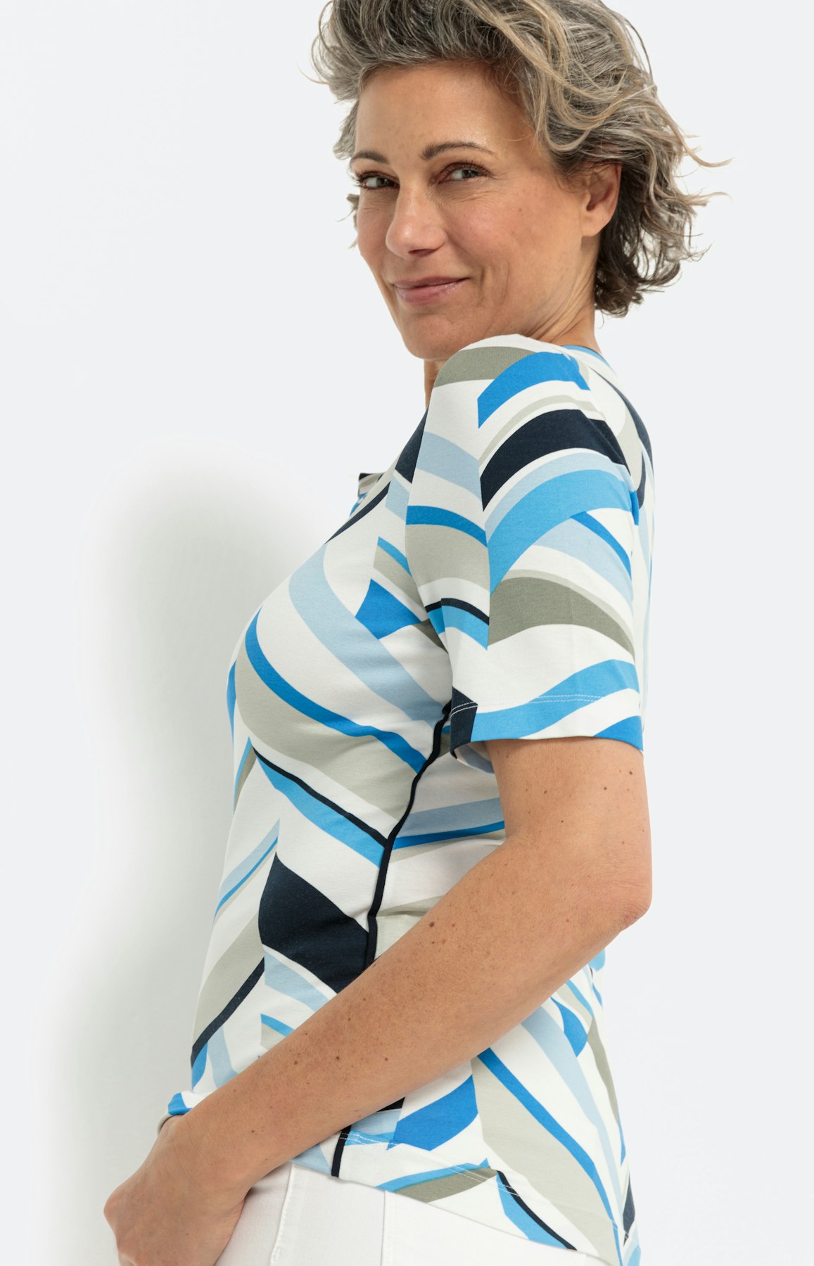 Gestreept shirt met korte mouwen