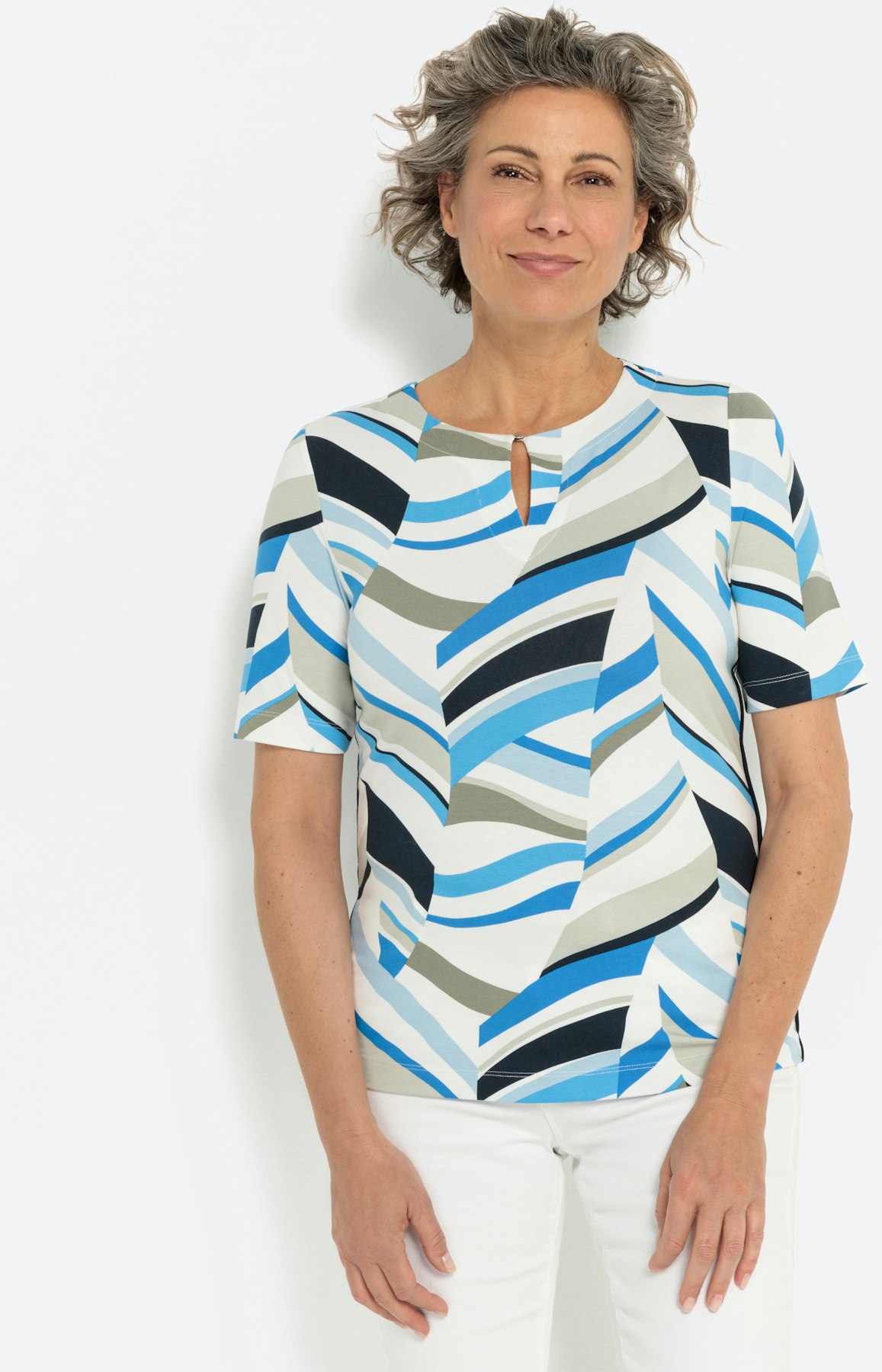 Gestreept shirt met korte mouwen