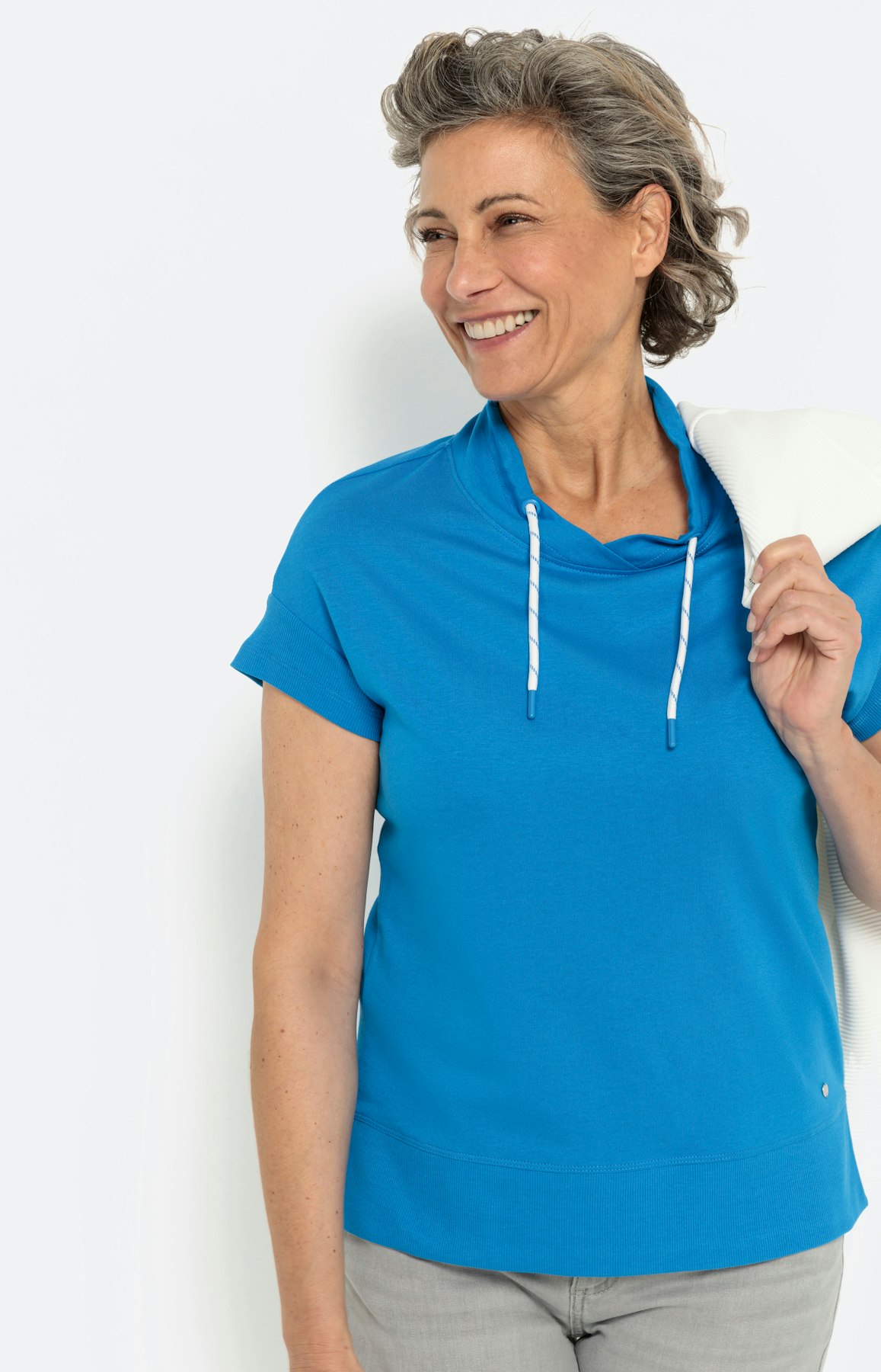 T-Shirt mit Kordelzug, aquamarine