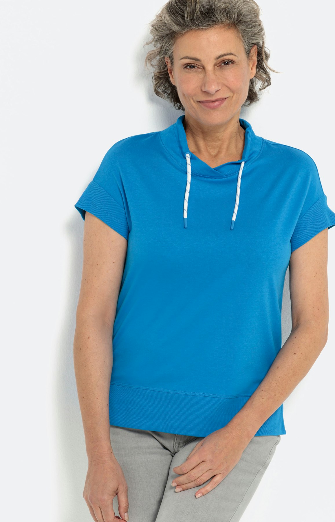 T-Shirt mit Kordelzug, aquamarine